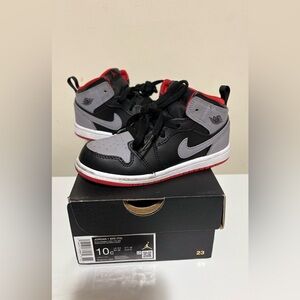 Jordan Black and Red Mid Sneakers Classic Design